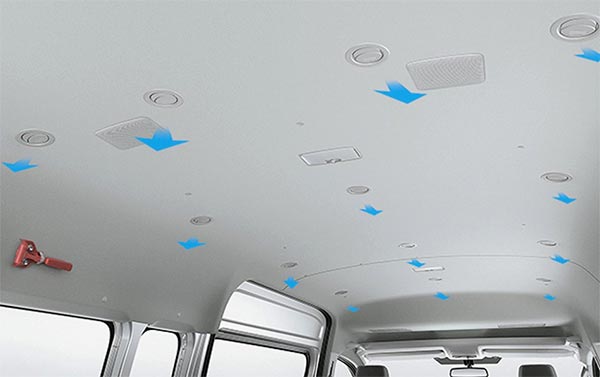 13 Ceiling AC Bisa Diatur Oleh Penumpang Toyota New Hiace Premio