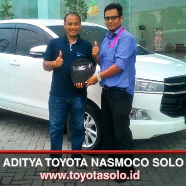 Terima kasih bapak Hardono di trucuk klaten atas kepercayaannya kepada ADITYA TOYOTA NASMOCO untuk pembelian TOYOTA KIJANG ALL NEW INNOVA G M/T WHITE.